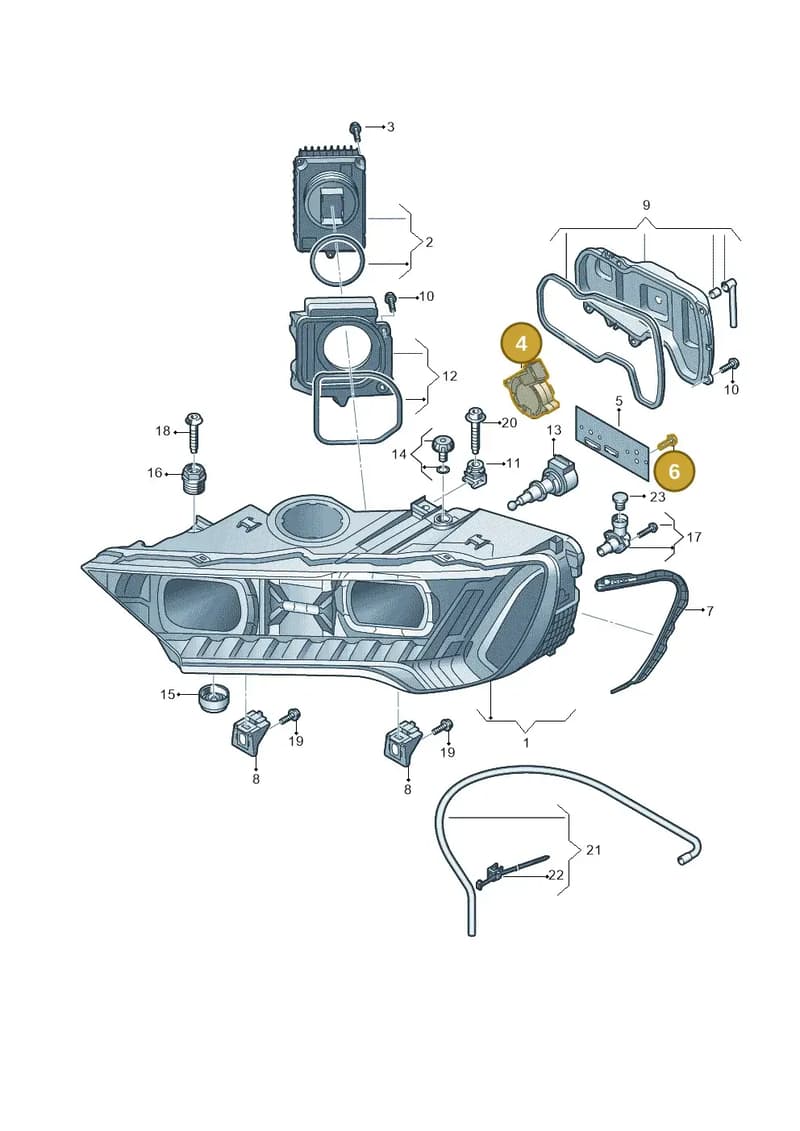 4M0907463 — Audi Q7 (2015-2025) diagram 859941012, position 4+6