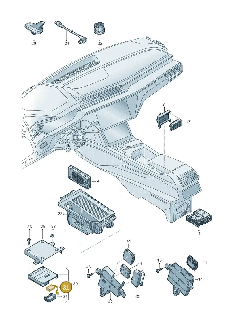4M0907486B — Audi Q8 e-tron (2018-2025) diagram 586035550, position 31