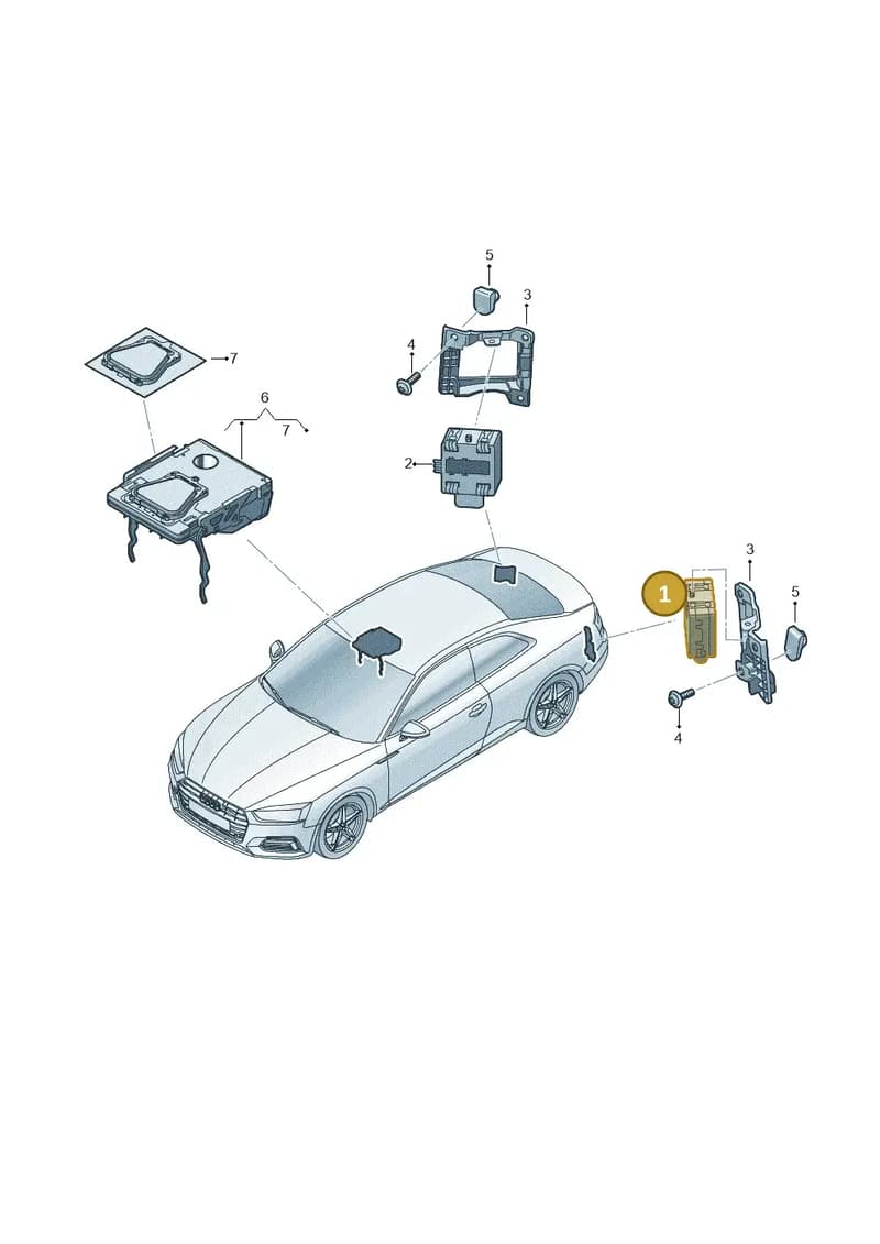 4M0907590B — Audi A5 Sportback (2016-2025) diagram 897907350, position 1