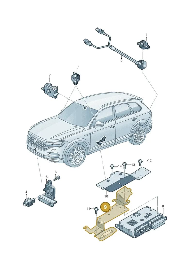 4M0907682C — Volkswagen Touareg (2017-2025) diagram 439907020, position 9