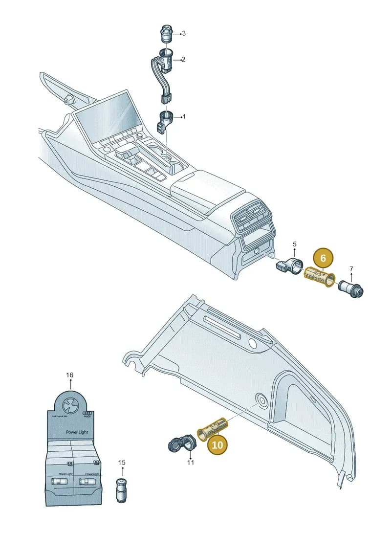 4M0919309 — Audi RS6 Avant (2019-2025) diagram 435919900, position 6+10