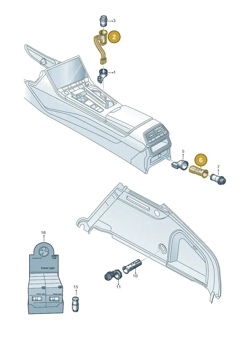 4M0919309A — Audi RS6 Avant (2019-2025) diagram 435919900, position 2+6