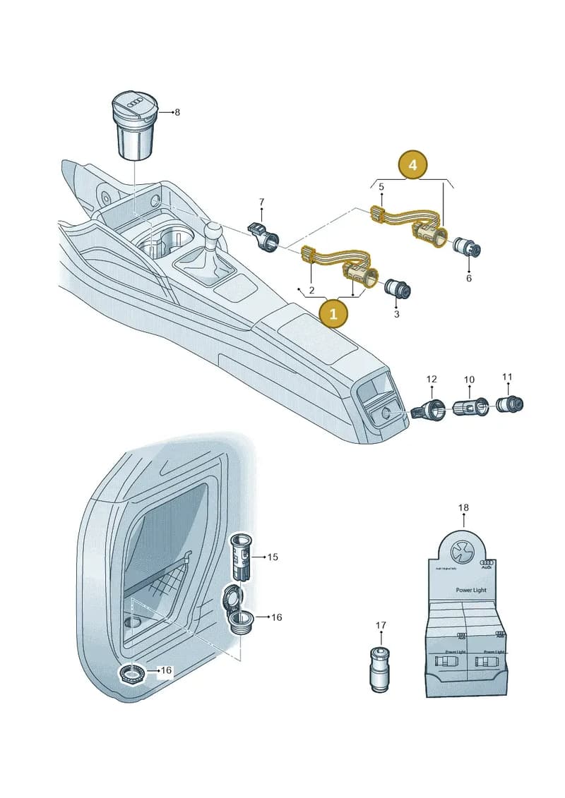 4M0919309C — Audi RS3 Limousine (2017-2020) diagram 890919900, position 1+4