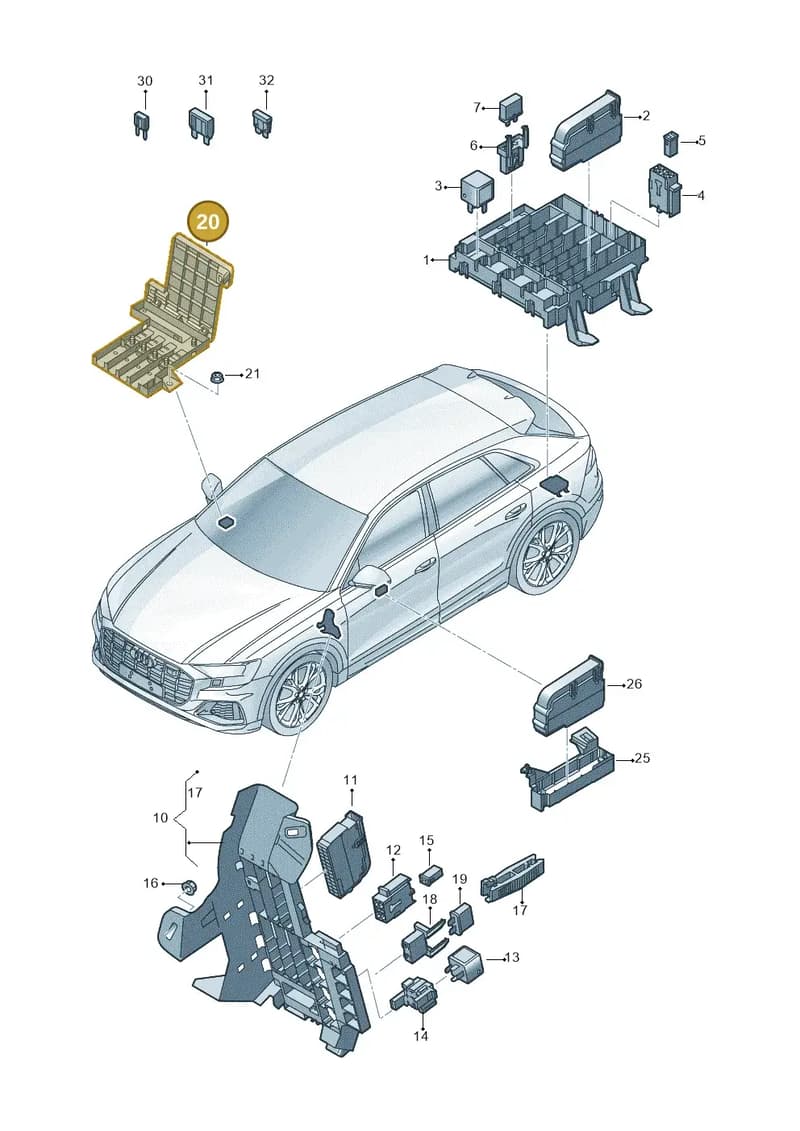4M0937513J — Audi RS Q8 (2019-2025) diagram 429937000, position 20