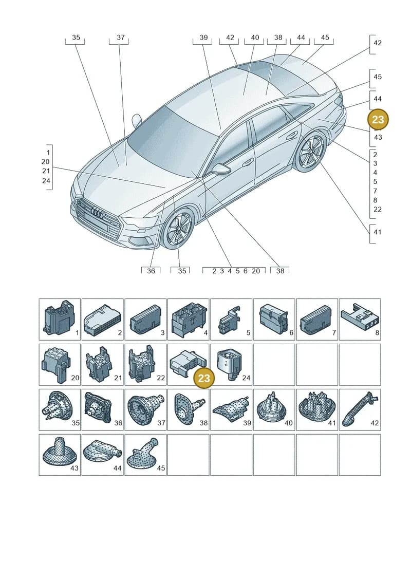 4M0937527 — Audi A6 (2018-2025) diagram 430971810, position 23