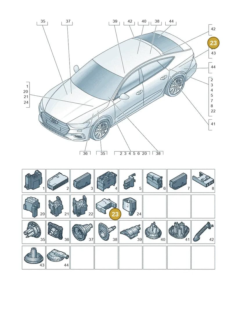 4M0937527 — Audi RS7 Sportback (2019-2025) diagram 435971810, position 23