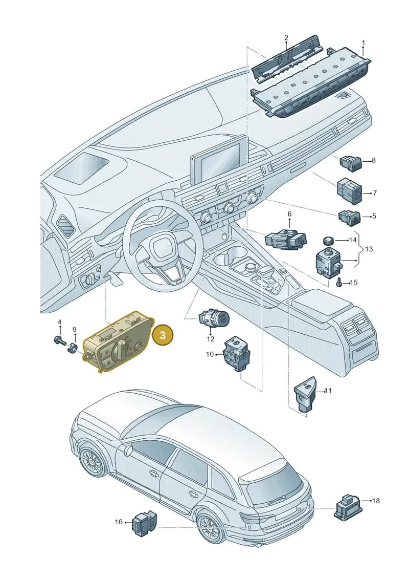4M0941531AS5PR — Audi A4 (2015-2025) diagram 849941500, position 3