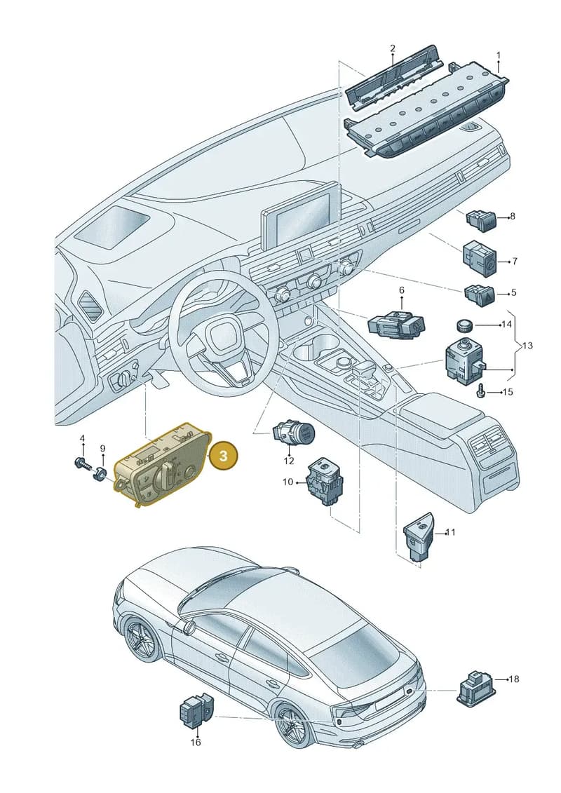4M0941531AS5PR — Audi RS5 Sportback (2017-2025) diagram 897941500, position 3