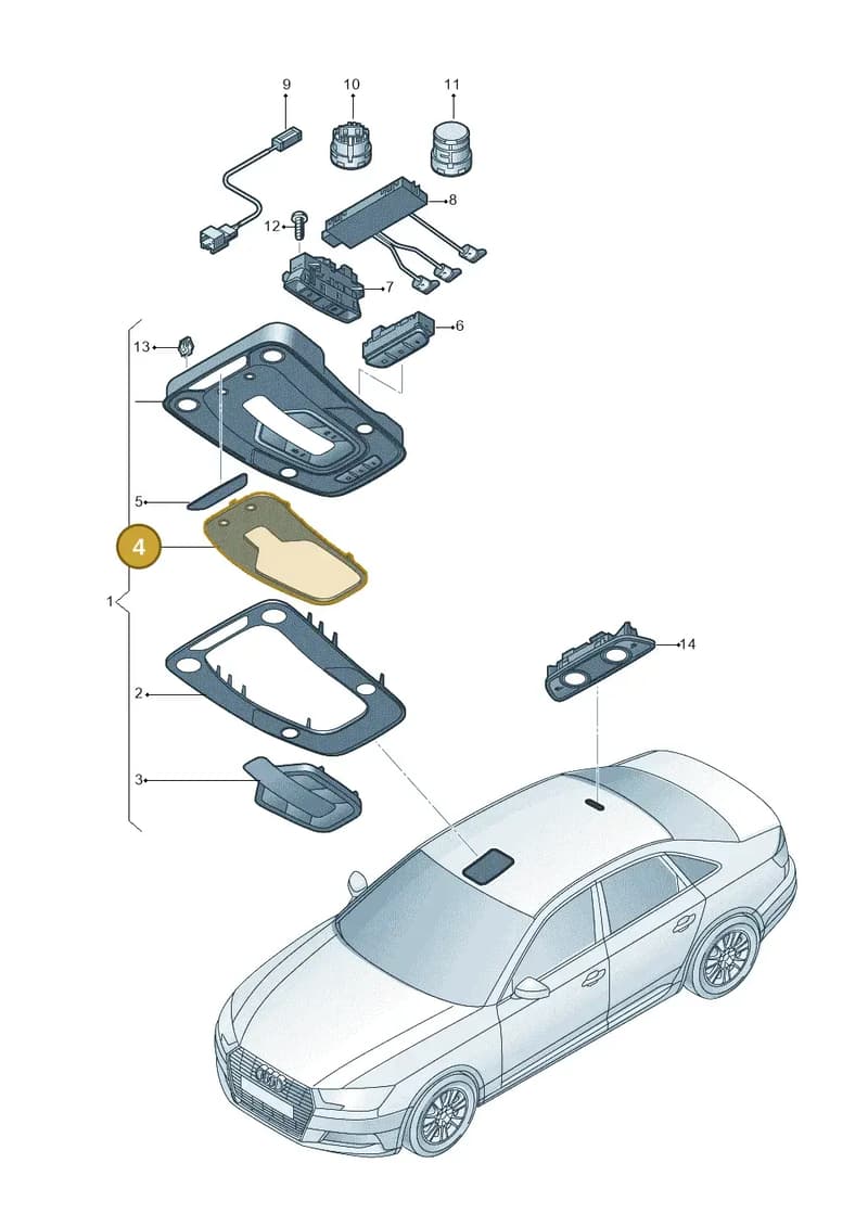 4M0947133A — Audi A4 (2015-2025) diagram 849947000, position 4