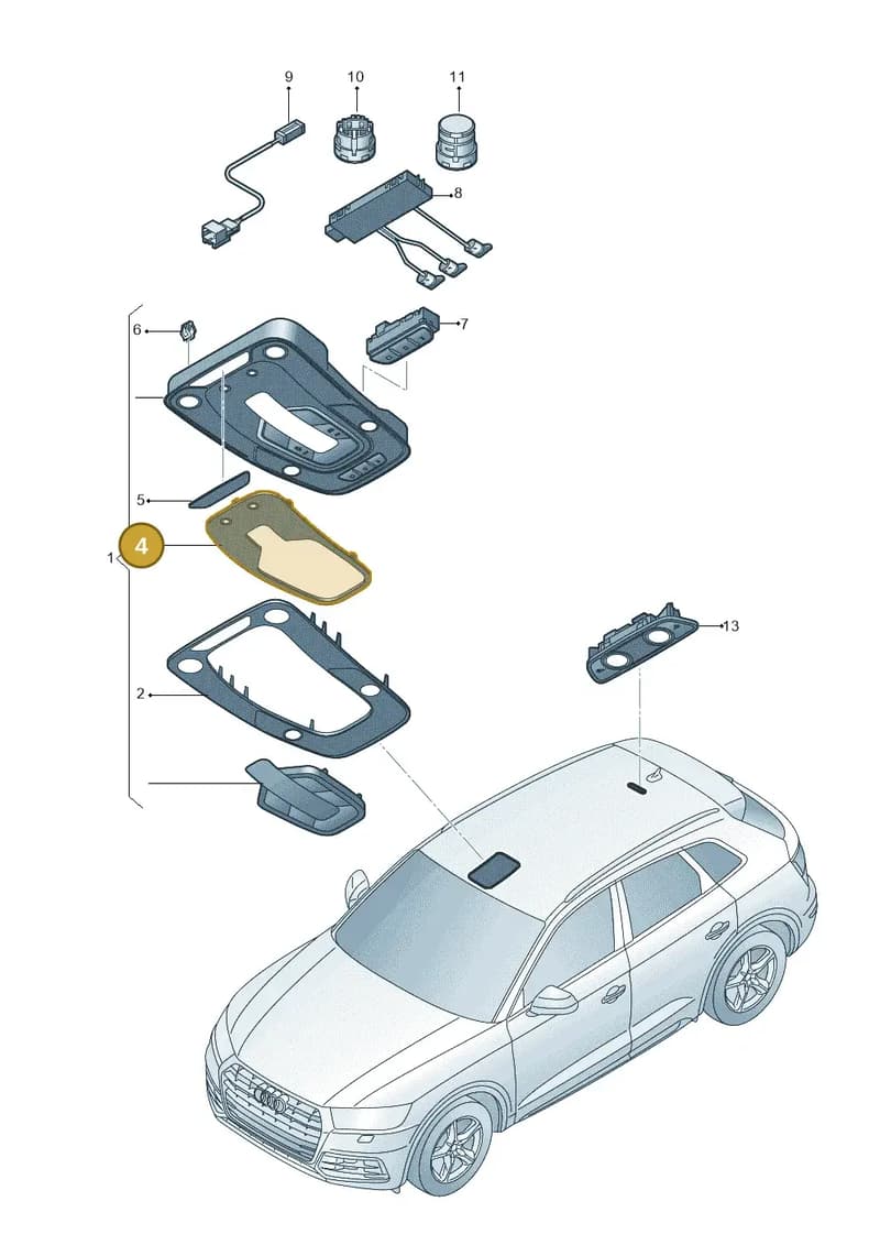 4M0947133A — Audi Q5 (2016-2025) diagram 896947000, position 4