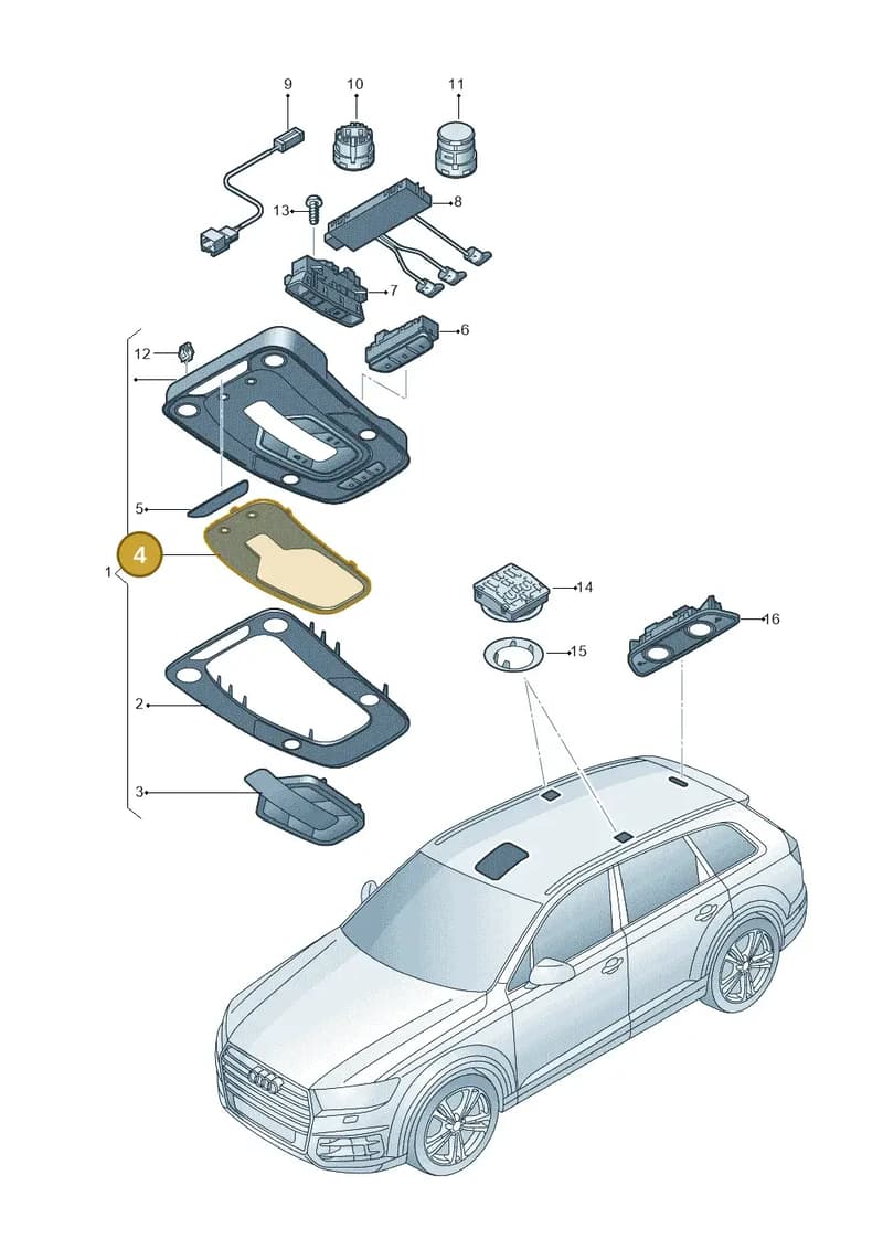4M0947133B — Audi Q7 (2015-2025) diagram 859947050, position 4