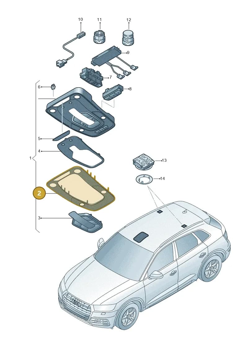 4M0947139CBC5 — Audi Q5 (2016-2025) diagram 896947050, position 2