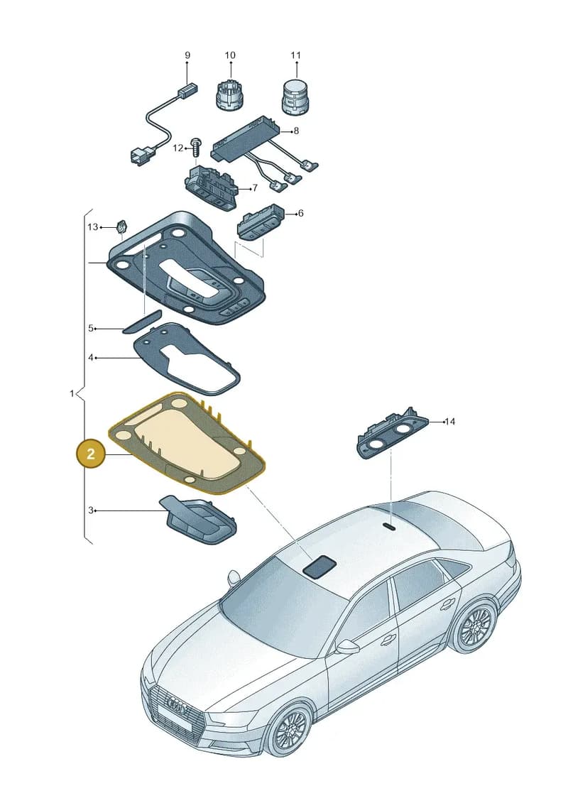 4M0947139CU57 — Audi A4 2.0 (2015-2019) diagram 849947000, position 2