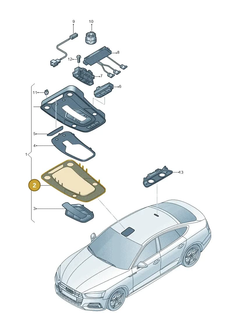 4M0947139CU57 — Audi RS5 Sportback (2017-) diagram 897947000, position 2