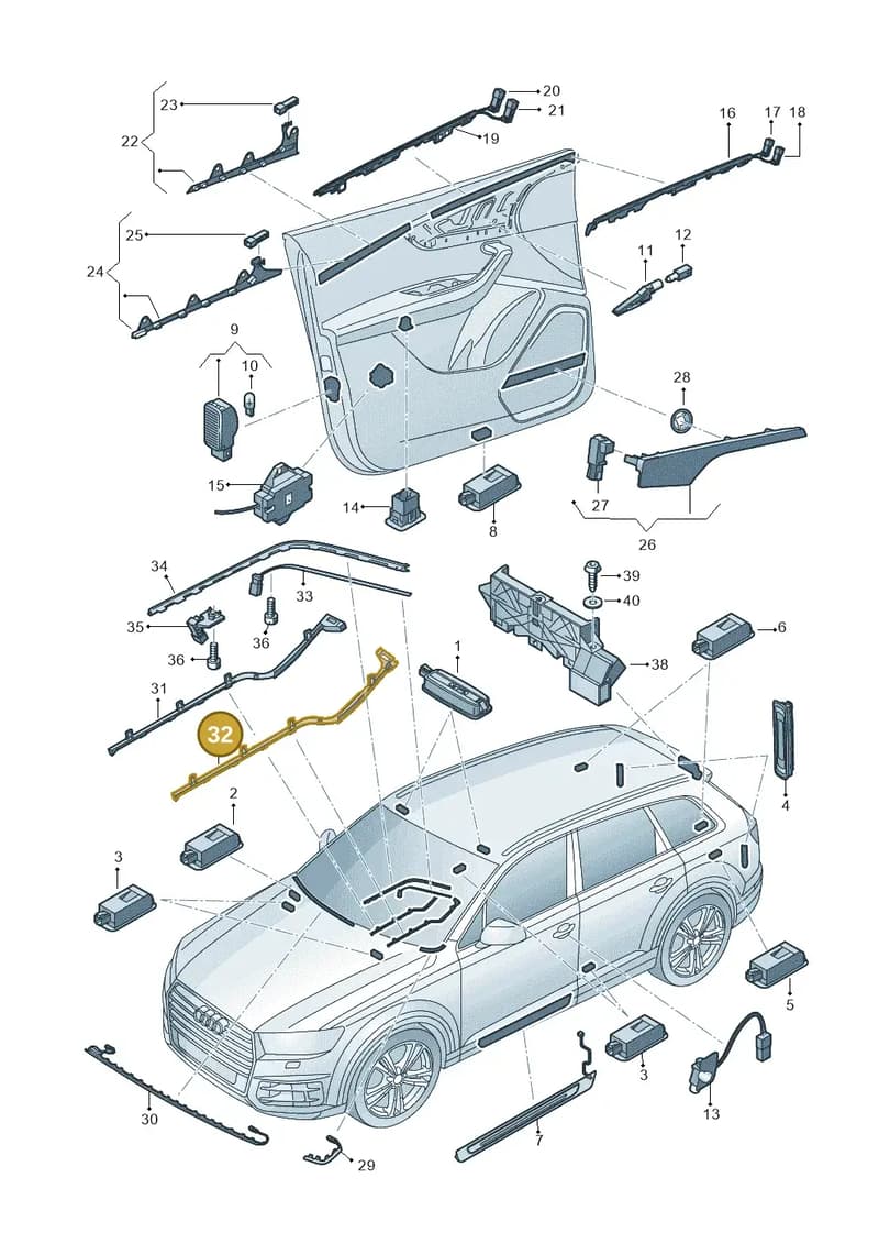 4M0947192 — Audi Q7 (2015-2025) diagram 859947100, position 32