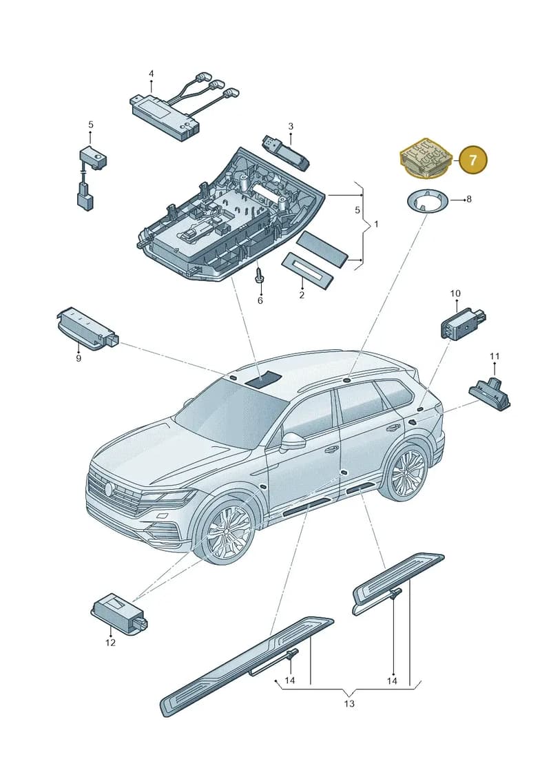 4M0947291 — Volkswagen Touareg (2017-2025) diagram 439947000, position 7