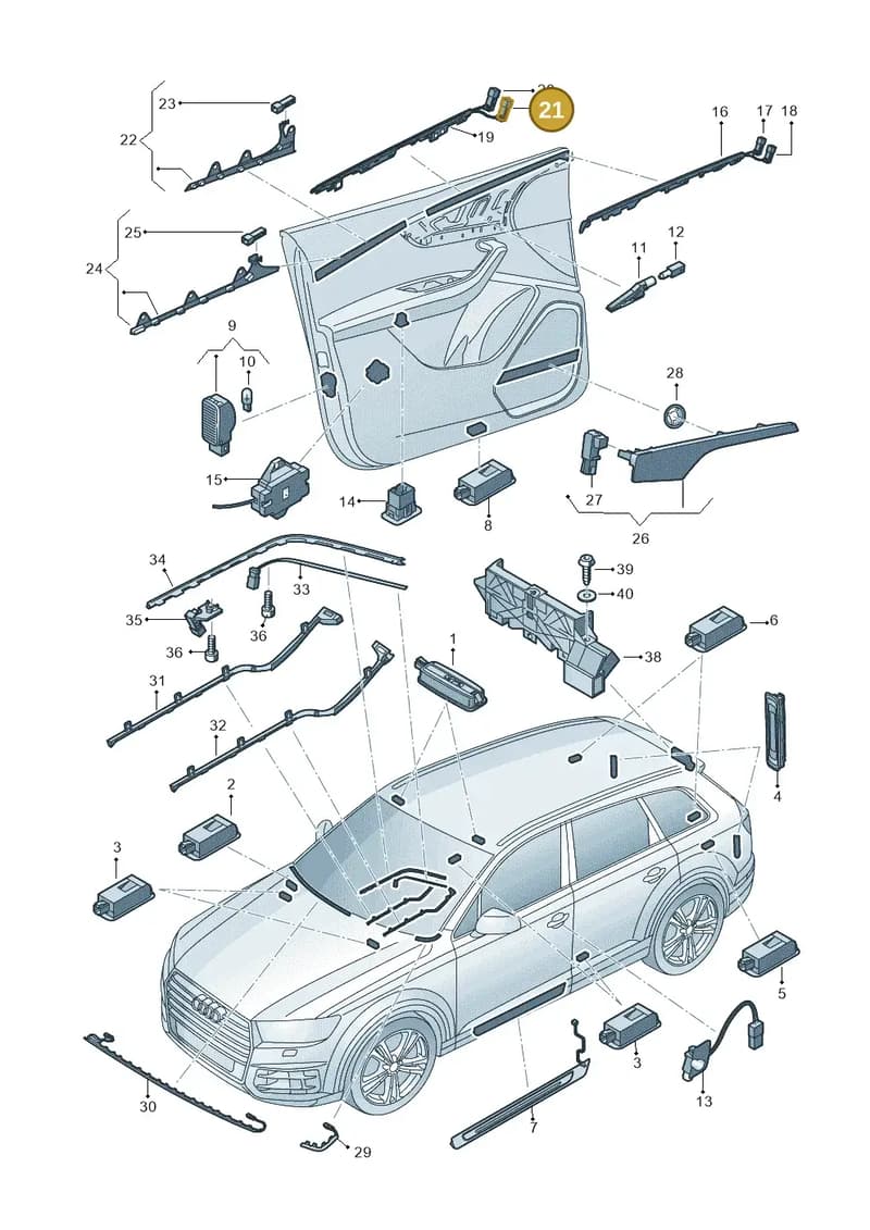 4M0947355K — Audi Q7 (2015-2025) diagram 859947100, position 21
