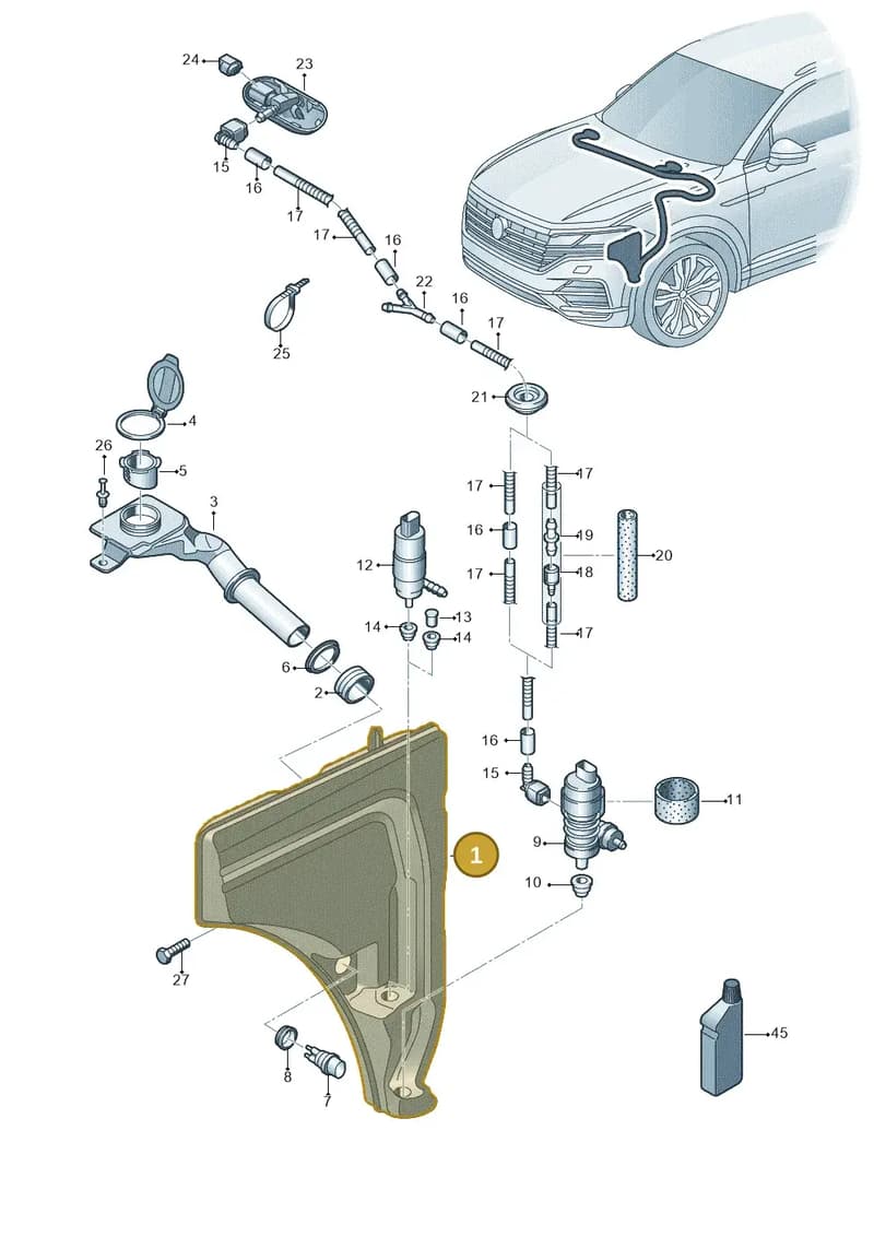 4M0955452D — Volkswagen Touareg (2017-2025) diagram 439955010, position 1
