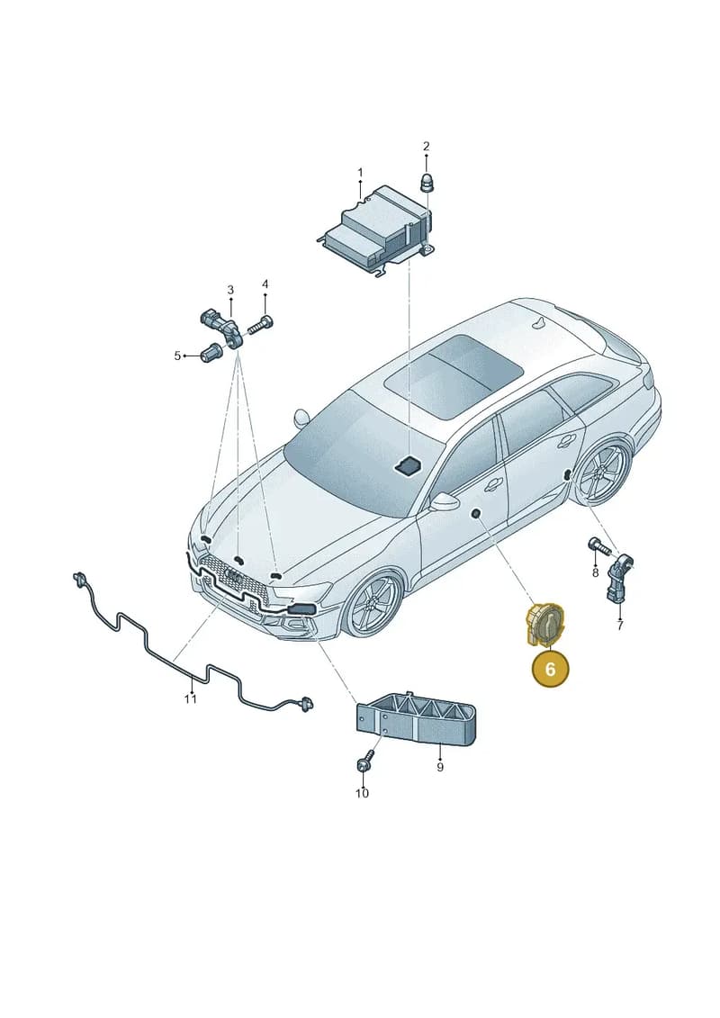 4M0955557A — Audi RS4 Avant (2017-2025) diagram 438959300, position 6