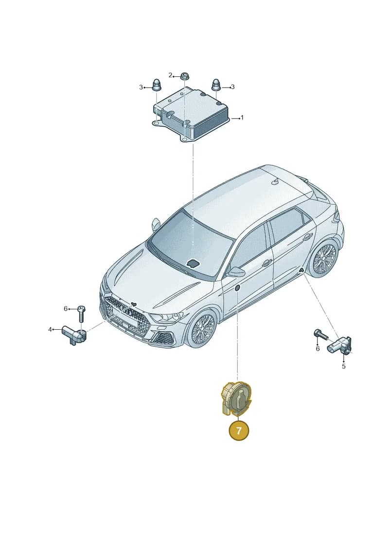 4M0955557A — Audi A1 Sportback (2018-2025) diagram 592959300, position 7
