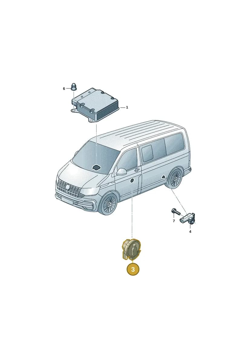 4M0955557A — Volkswagen Transporter Multivan (2019-2024) diagram 7em959030, position 3