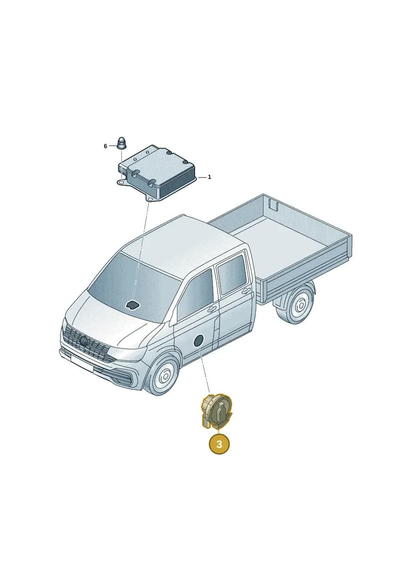 4M0955557A — Volkswagen Transporter Single Cab (2019-2024) diagram 7fp959030, position 3