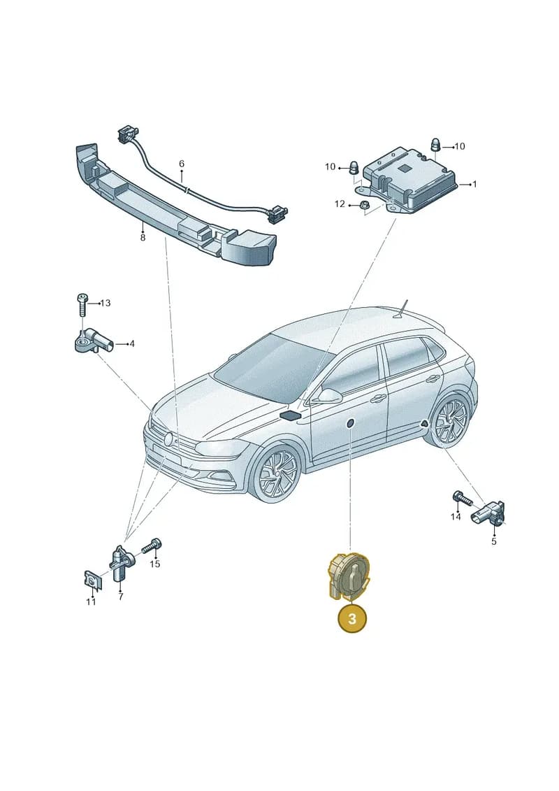 4M0955557A — Volkswagen Polo (2017-2025) diagram 837959300, position 3