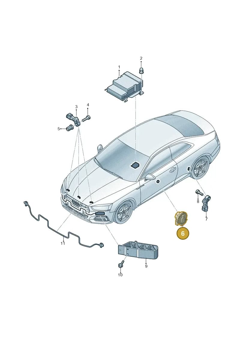 4M0955557A — Audi A5 Sportback (2016-2025) diagram 897959300, position 6