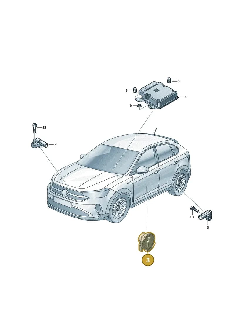 4M0955557A — Volkswagen Taigo (2021-2025) diagram 2f0959600, position 3