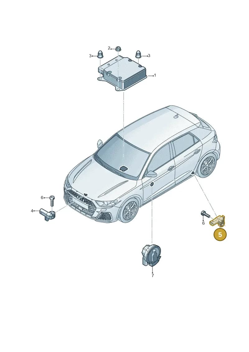 4M0959643 — Audi A1 Sportback (2018-2025) diagram 592959300, position 5