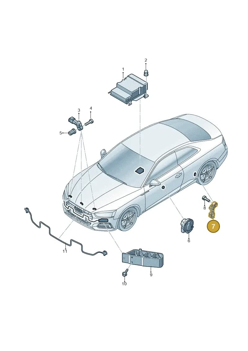 4M0959643 — Audi A5 Sportback (2016-2025) diagram 897959300, position 7