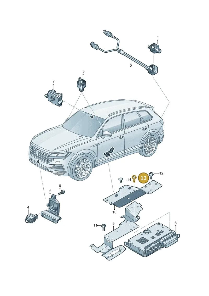 4M0965429Q — Volkswagen Touareg (2017-2025) diagram 439907020, position 13
