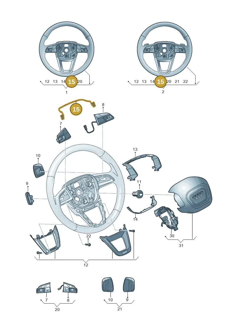 4M0971589 — Audi Q3 (2018-2025) diagram 849419100, position 15