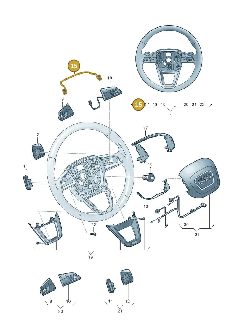 4M0971589 — Audi Q8 (2018-2025) diagram 859419100, position 15