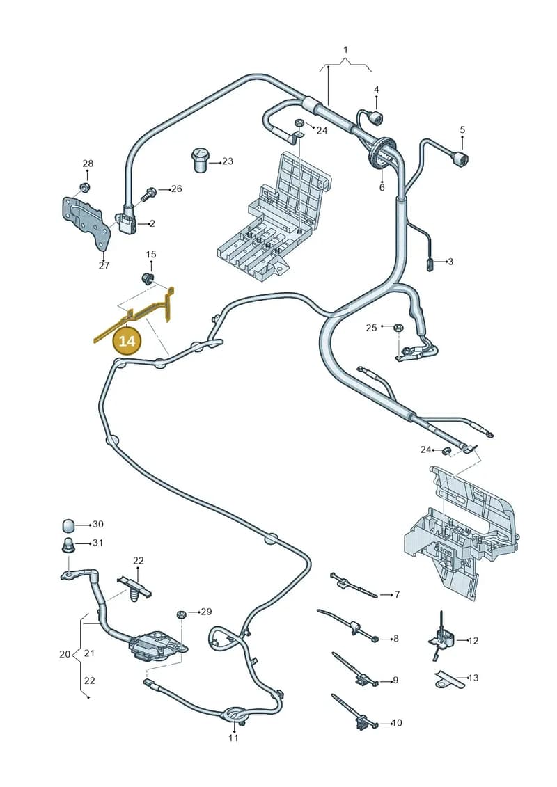 4M0971824AA — Volkswagen Touareg (2017-2025) diagram 859972040, position 14