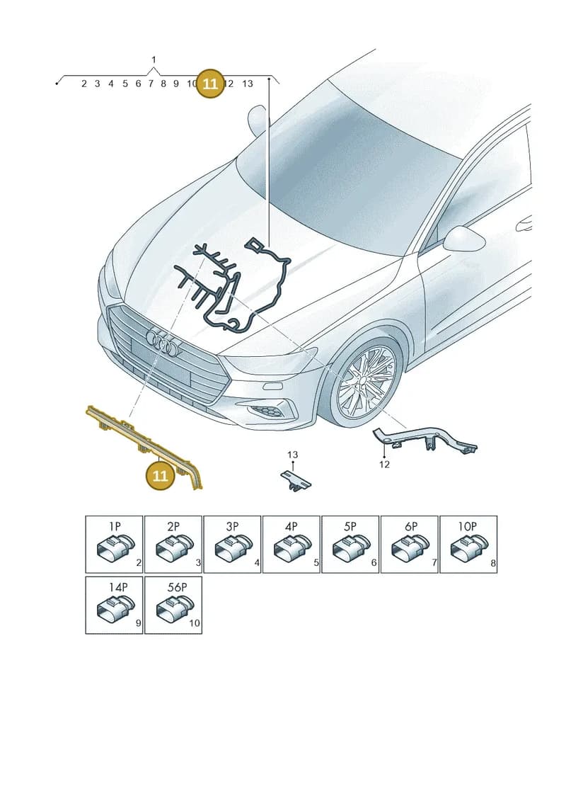 4M0971845AT — Audi A7 Sportback (2018-2025) diagram 435971460, position 11
