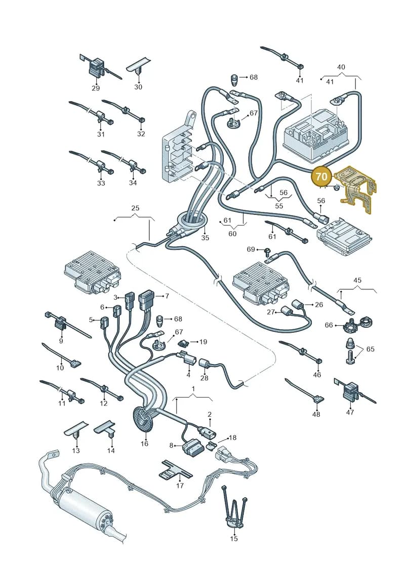 4M0971845BF — Volkswagen Touareg (2017-2025) diagram 439971001, position 70