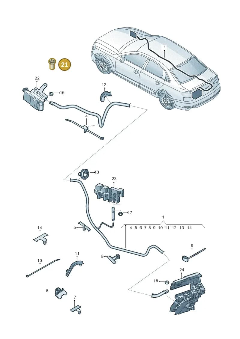 4M0972501 — Audi RS5 Sportback (2017-2025) diagram 847972000, position 21