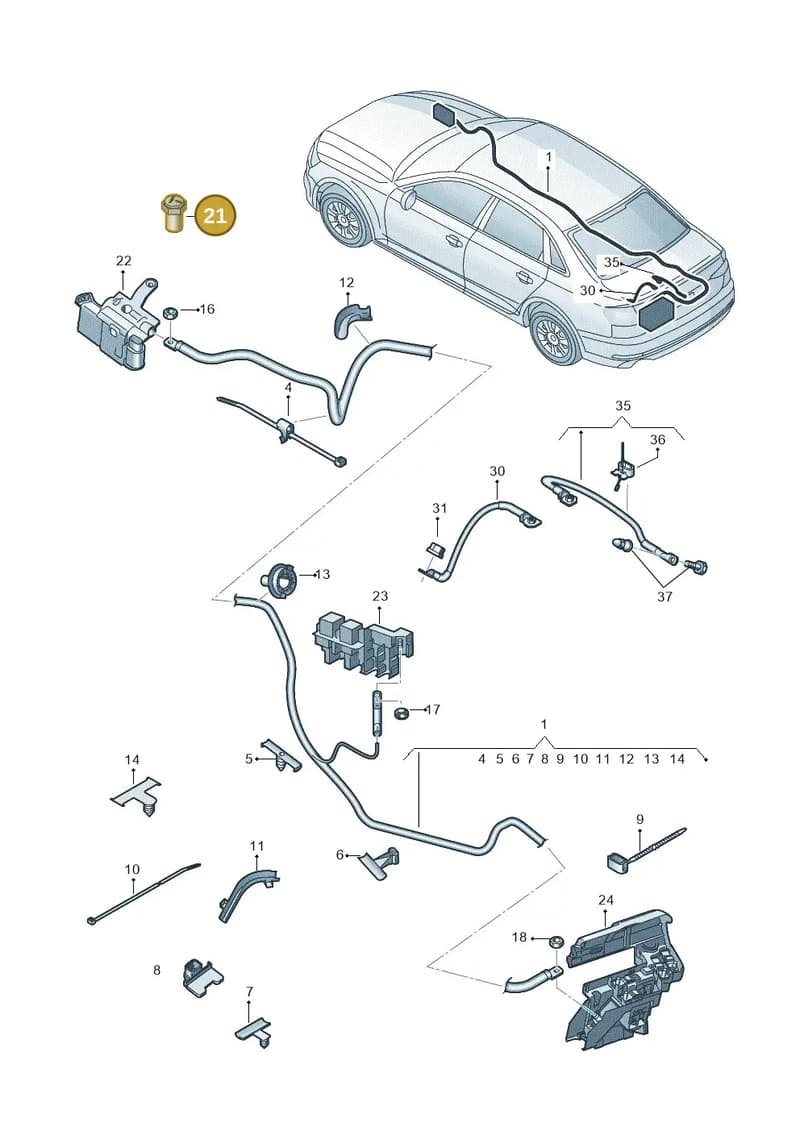 4M0972501 — Audi A5 Cabriolet (2016-2025) diagram 849972000, position 21