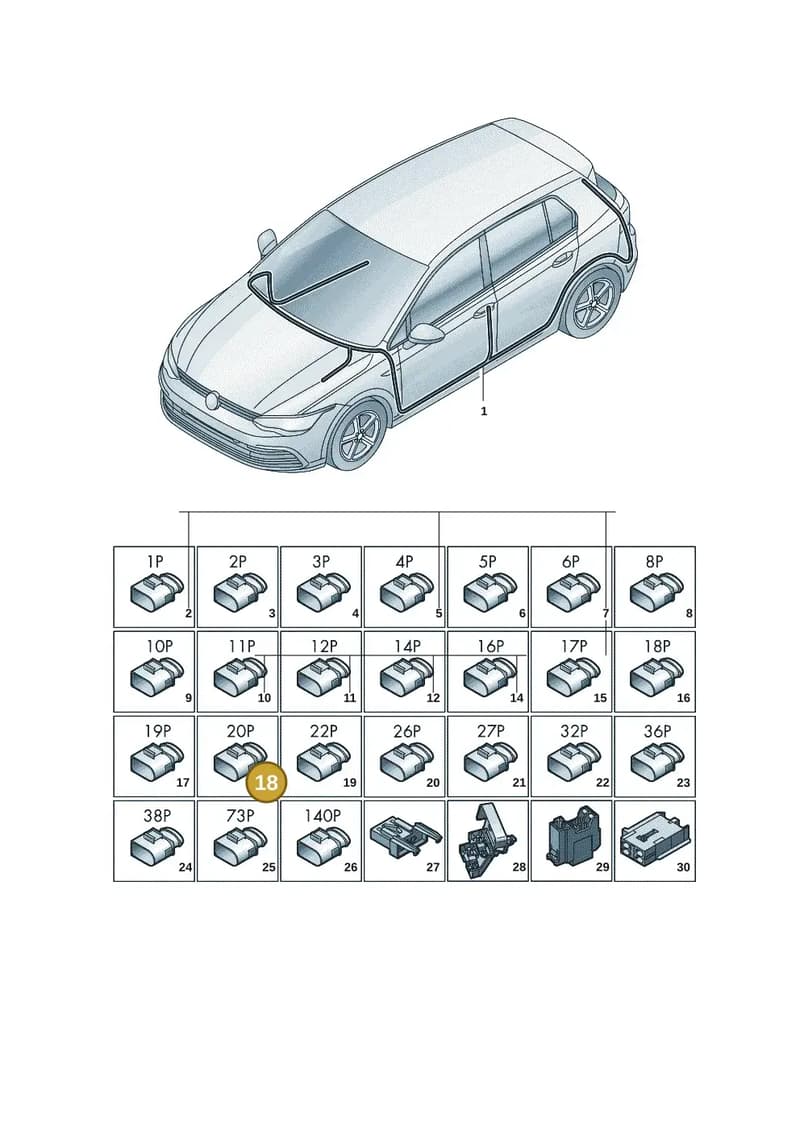 4M0972710 — Volkswagen Golf (2019-2025) diagram 5h0971090, position 18