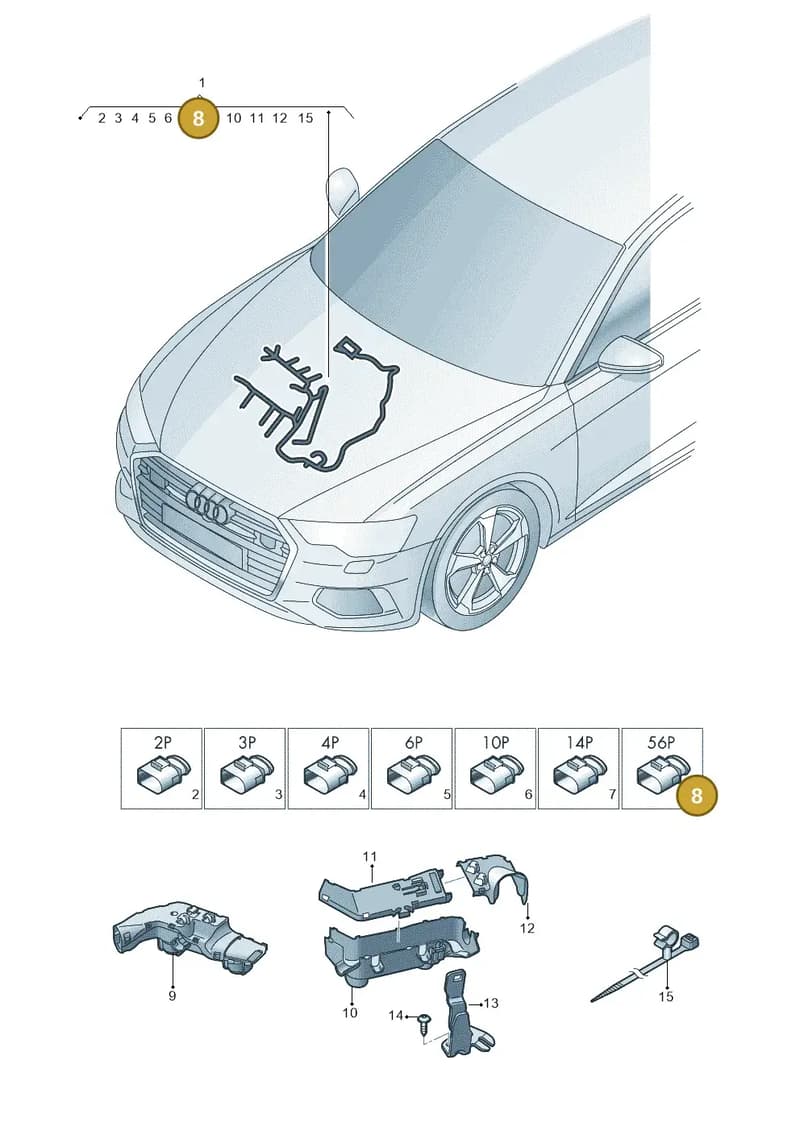 4M0973056 — Audi A6 (2018-2025) diagram 430971350, position 8
