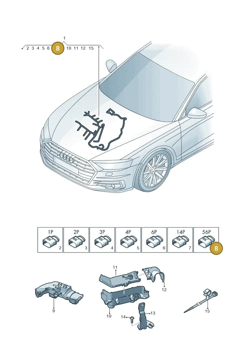 4M0973056 — Audi A8 (2017-2025) diagram 838971350, position 8