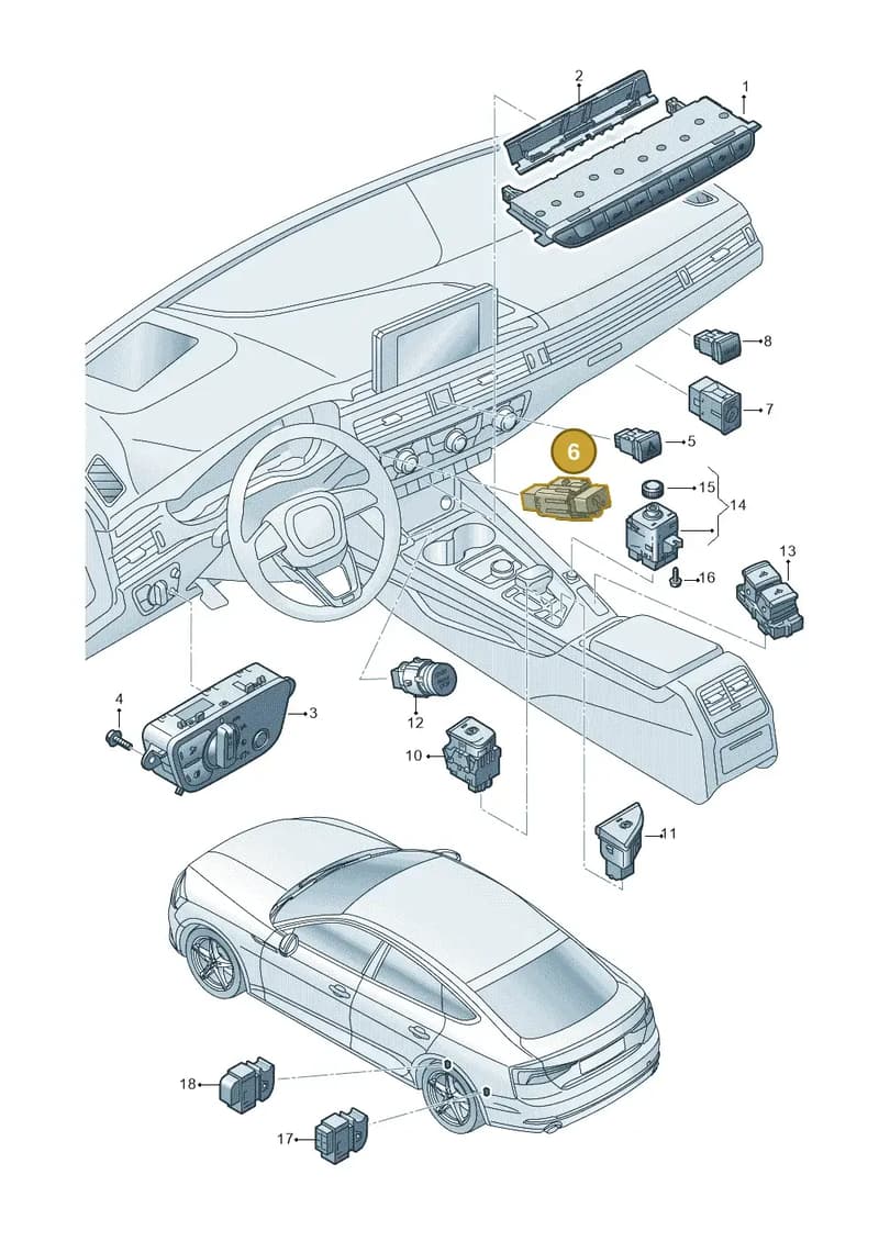 4M1907569 — Audi A5 Cabriolet (2016-2025) diagram 848941500, position 6
