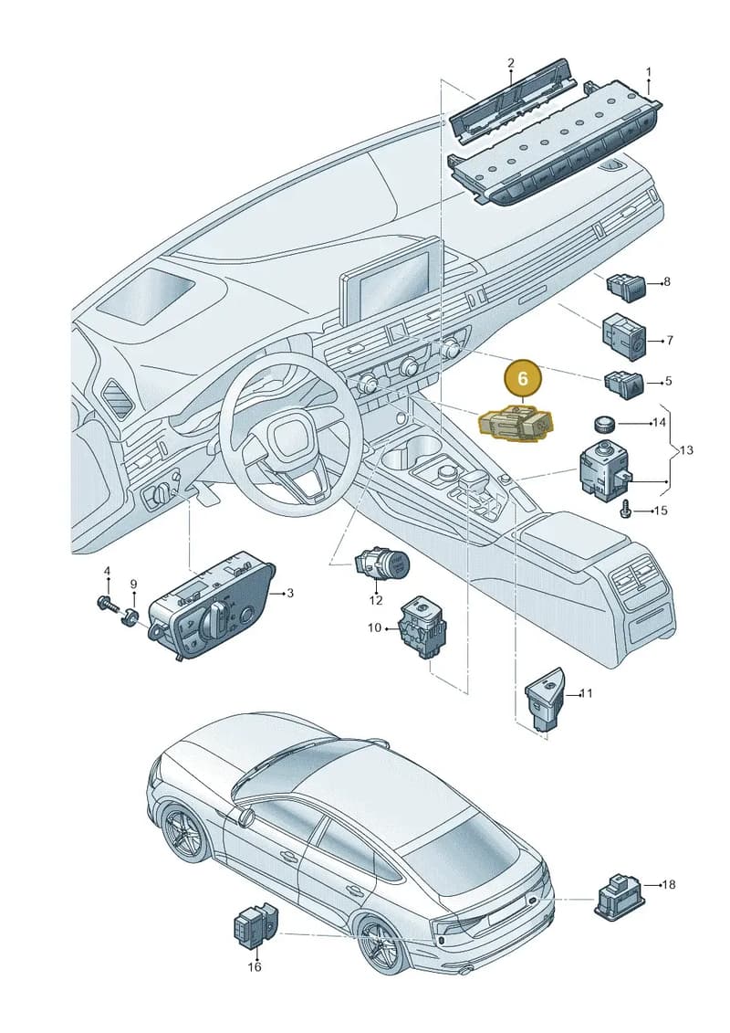 4M1907569 — Audi RS5 Sportback (2017-2025) diagram 897941500, position 6
