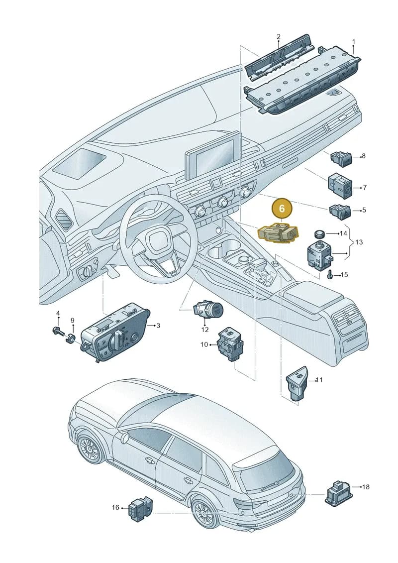 4M1907569 — Audi RS4 Avant (2017-2025) diagram 849941500, position 6