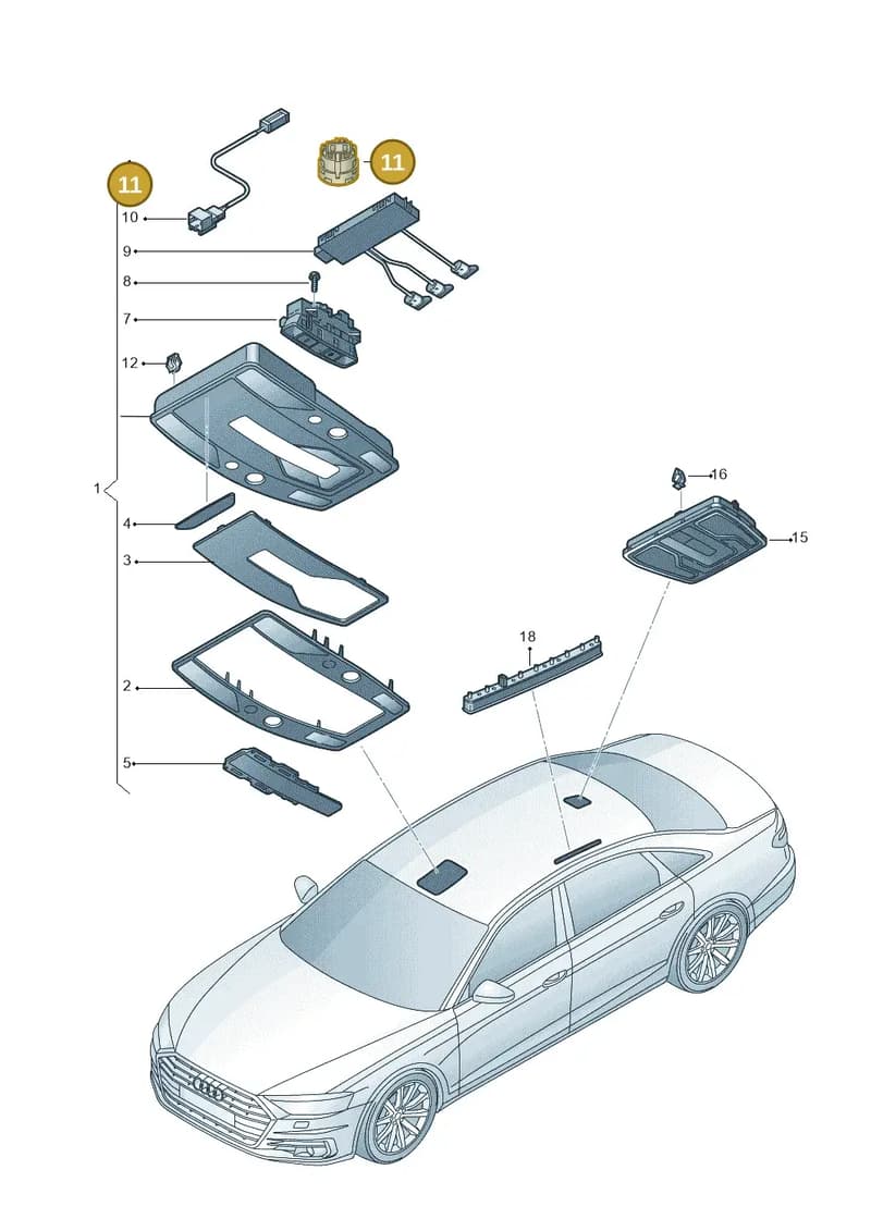 4M2035711BY22 — Audi A8L (2017-2022) diagram 838947000, position 11
