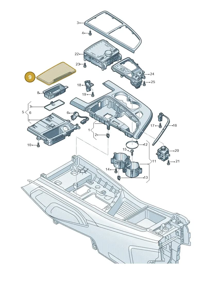 4M2863440CNP5 — Audi Q7 (2015-2025) diagram 859863520, position 9