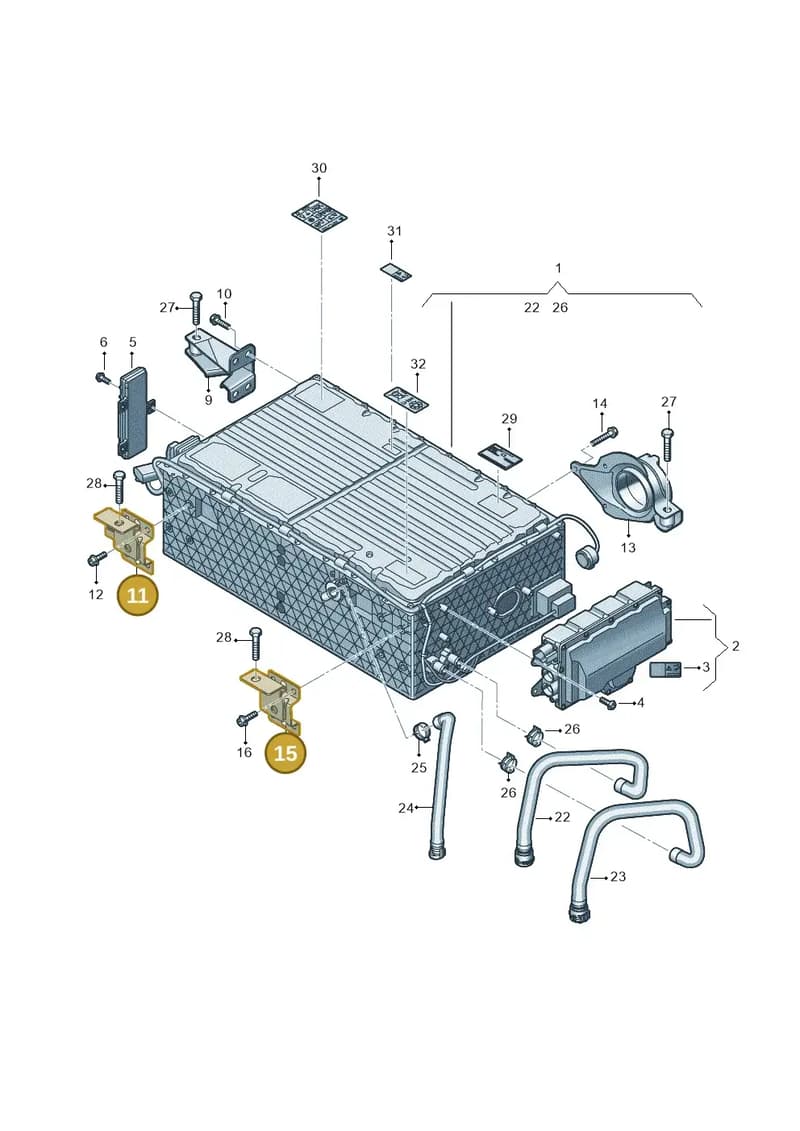 4M6915371 — Audi Q8 (2018-2025) diagram 439915500, position 11+15