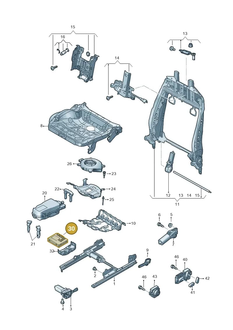 4M6959760E — Audi A8 (2017-2025) diagram 838959200, position 30