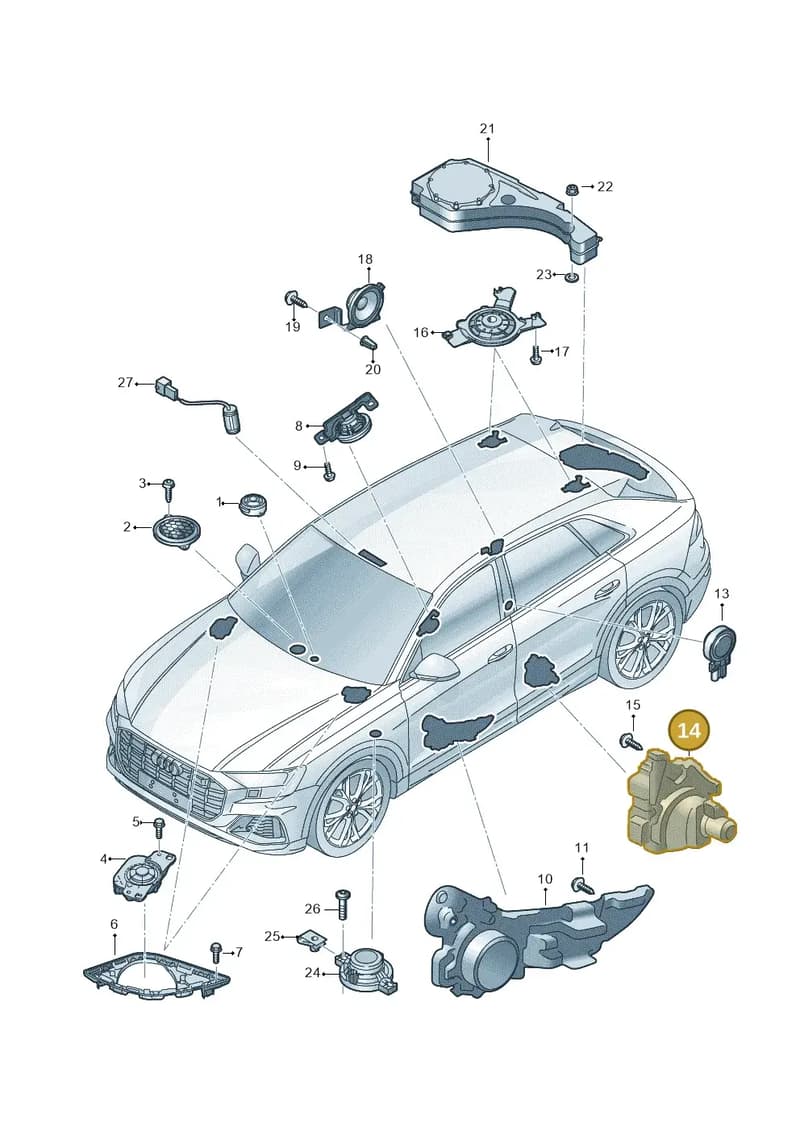 4M8035301 — Audi RS Q8 (2019-2025) diagram 429035350, position 14